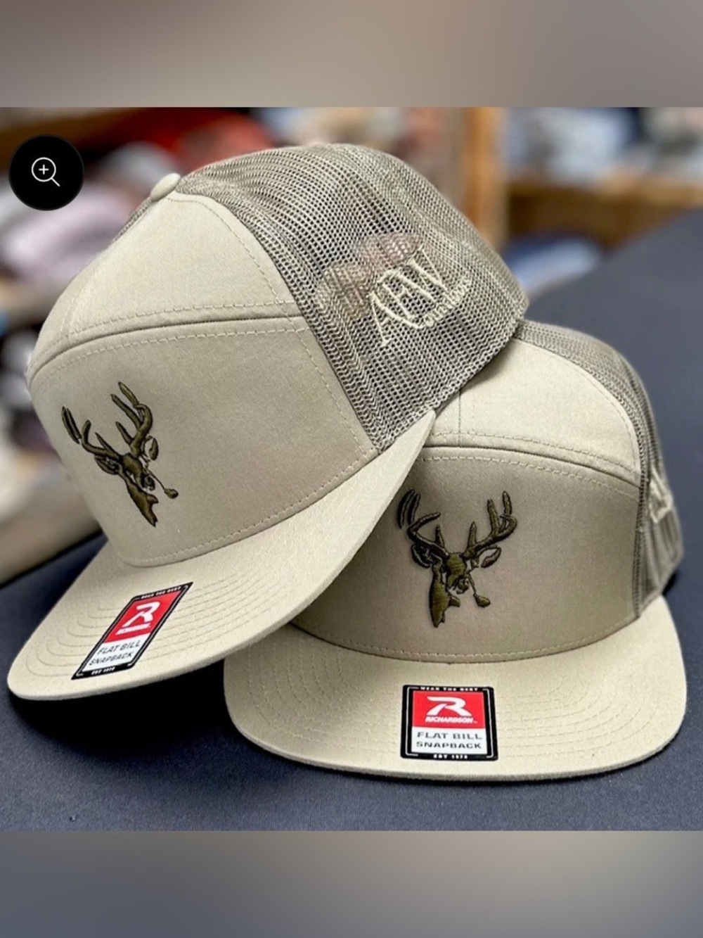 AFW 7 Panel Loden 3D Puff Buck Logo SnapBack Hat